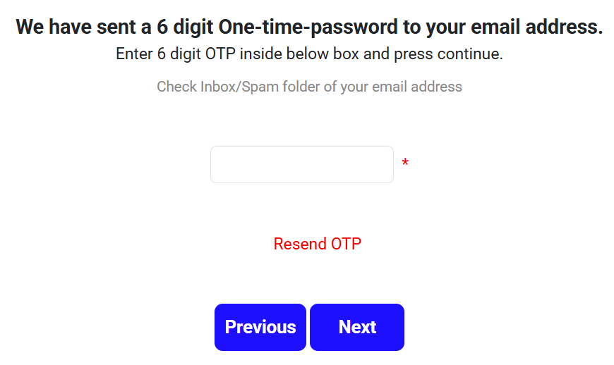 Step 8 — OTP verification