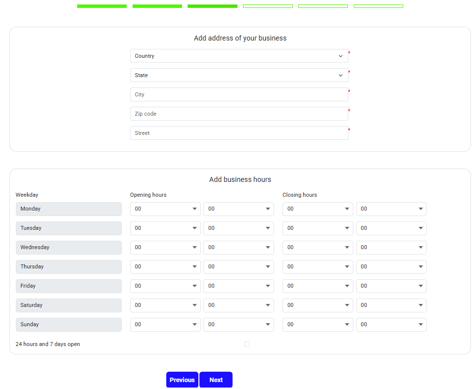 Step 6 — Address & Hours
